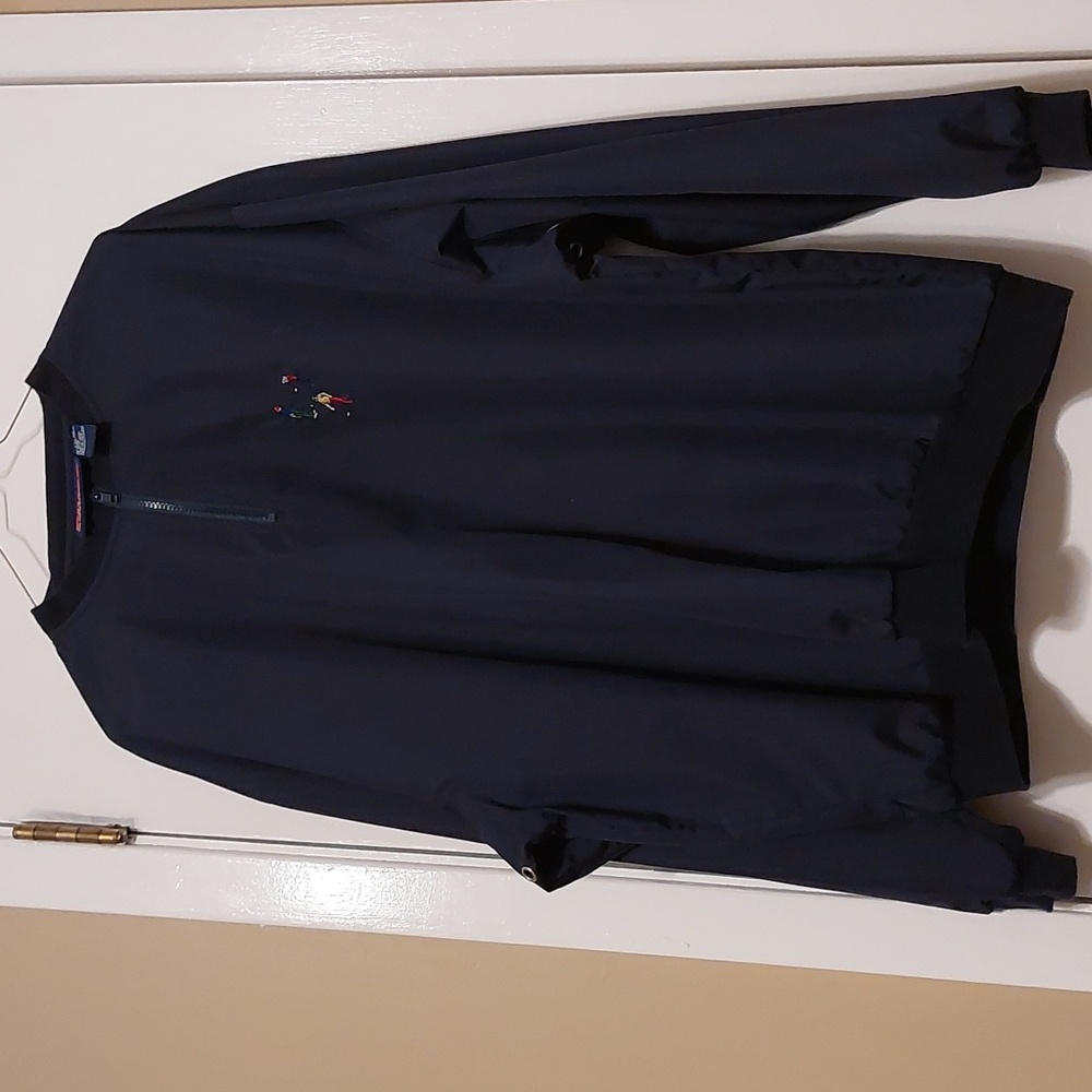 Vintage Pivot Rules Navy Blue Windbreaker Golf Pullover Jacket